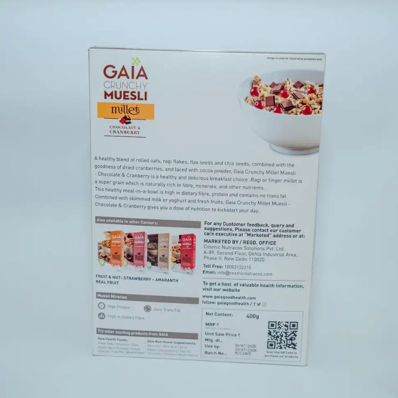 Gaia Crunchy Muesli Chocolate and canberry(400gm)
