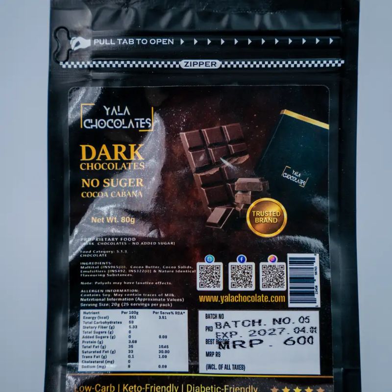 Yala Dark chocolate no sugar